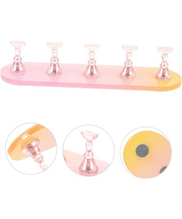 Ipetboom 1 Set Nail Practice Holder Practice Nail Stands Nail Decorations Magnetic Nail Display Magnetic Nail Tips Practice Holder Beauty Decorative Nails Plastic Gold and Silver 12.8x3.7cm As Shown - Buy Online on GoSupps.com