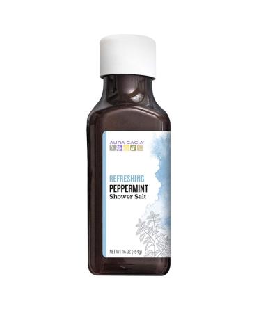 Aura Cacia Shower Salt Refreshing Peppermint 16 oz (454 g)