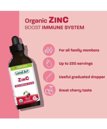 Certified Organic ZINC - Up to 230 Servings - Kids & Adults - Zinc with Vitamin C - Immunity & Energy - Vegan - Sugar Free - Cherry Flavour - Made in Canada - Buy Online on GoSupps.com