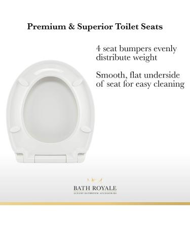 Soft Close Round White Toilet Seat | Stain-Resistant & Easy to Clean | Fits All Brands - Bath Royale Premium Series - Buy Online on GoSupps.com