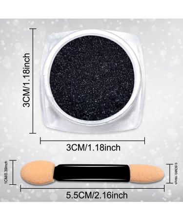 NOVAL Black Chrome Nail Powder Set | Pearlescent Aurora Mica Pigment | DIY Nail Art Decoration Kit with Sponge Sticks | for Nail Salon - Buy Online on GoSupps.com