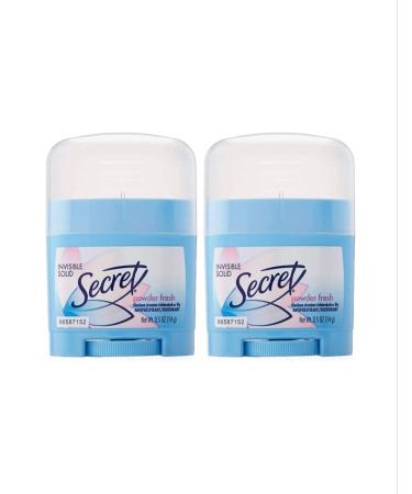 SECRET Powder Fresh Invisible Solid Deodorant Travel Size 0.5 Oz (Pack of 2)