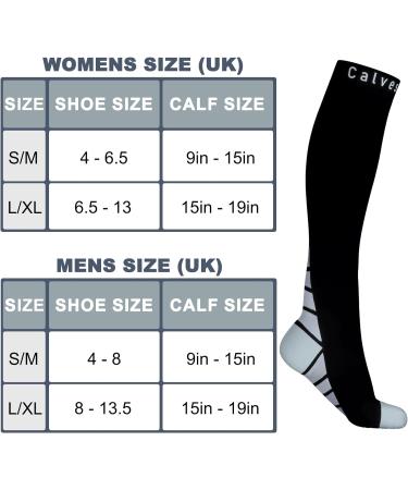 Compression Socks for Men & Women - (2 Pairs) Graduated Athletic Fit for Recovery, Running, Nurses - Boost Stamina & Circulation - Black & Grey - L-XL - Buy Online on GoSupps.com