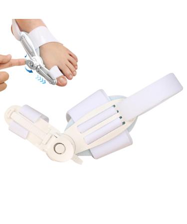 Bunion Corrector Toe Straightener Set for Women Men Adjustable Toe Splints for Bunions Splint Corrector with Knob Correction and Inner Silicone Pad for Bunion Relief White