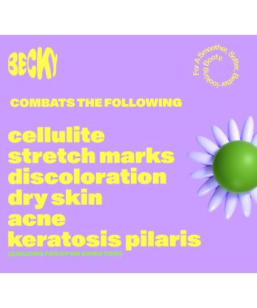 BECKY Booty Scrub - Natural Walnut Exfoliator for Acne Cellulite Stretch Marks & Ingrown Hairs | Best Scrub for Butt Thighs & Body - International Shipping Available - Buy Online on GoSupps.com