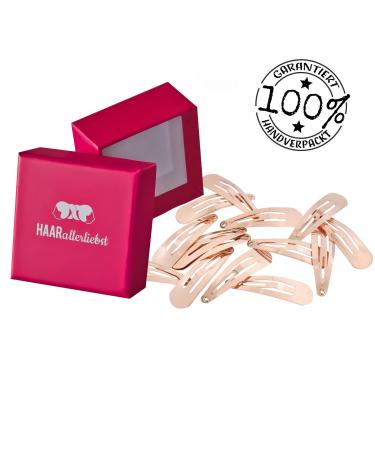 Buy Hair-like Love 14-Piece Rose Gold Metal Snap Hair Clips - Stylish Hair Accessories for Women Girls & Men - Perfect Gift Set with Box - Buy Online on GoSupps.com