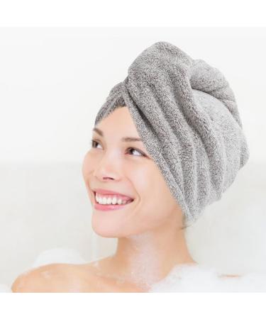 Super Absorbent Coral Fleece Hair Towel & Shower Cap Set | 2pcs Dry Hair Cap for Quick Hair Drying | Perfect Bath Accessory - Buy Online on GoSupps.com