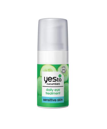 Yes To Cucumber Daily Eye Treatment Moisturizing Quick-Absorbing Treatment For Under-Eye Skin To De-Puff & Hydrate With Caffeine Compound & Evodia Fruit Extract Natural & Cruelty Free 0.5 Fl Oz