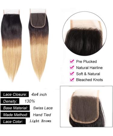 Ombre Hair Extension 3 Tone Blonde Lace Closure 4x4 Swiss Lace Free Part Closure with Baby Hair Body Wave Hair Long Blond Remy Hair Closure for Women 1b/4/27 Closure 18 Inch 18 inch 1B/4/27 closure body wave - Buy Online on GoSupps.com