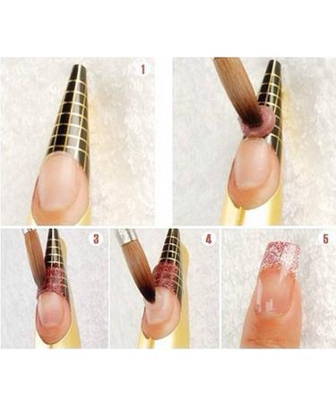 100PCS Nail Art Tips Golden Extension Forms Guide DIY Tool Acrylic UV Gel US - Buy Online on GoSupps.com
