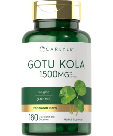 Carlyle Gotu Kola Capsules | 180 Count | Non-GMO Gluten Free | Traditional Herb Extract