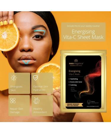 Energising Vita-C Sheet Mask - Evens Skin Tone | Award-Winning Neo Elegance Uk - Buy Online on GoSupps.com