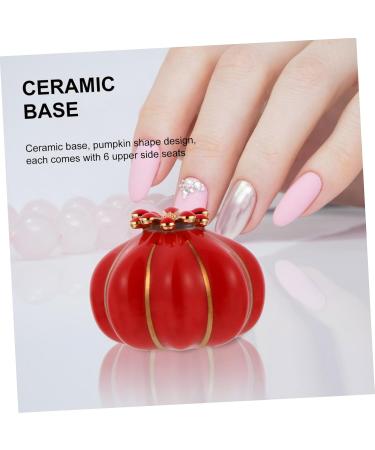Beavorty Pumpkin Slices Manicure Practice Base magnetic base magnetic mount crystal display stand crystal holder Manicure Supplies Manicure Stand Retro Manicure Base nail exercise rack 5.5X4cm Red - Buy Online on GoSupps.com