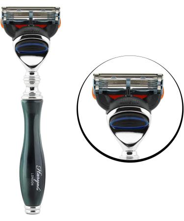 Haryali London 5-Blade Straight Razor for Men | Beard & Mustache Safety Razor with Resin Handle - International Shipping Available - Buy Online on GoSupps.com