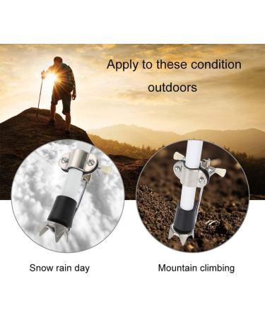 Walking Claw Crampon Ice Tip Attachment Grip for Canes or Crutches Outdoor Non Slip High Grade Alloy Folding Wear Resistant Walking Stick Cane Accessories - Buy Online on GoSupps.com
