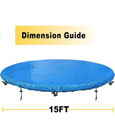 SIHAIAN 12 FT Blue Trampoline Cover - Weatherproof & Waterproof Winter Cover for Round Trampolines and Swimming Pools - Buy Online on GoSupps.com