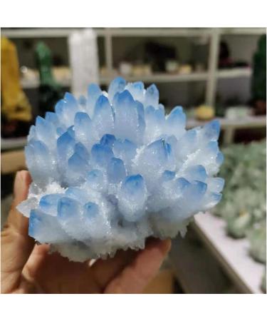 1 pc Natural Quartz Crystal Cluster Stone Blue Ghost Quartz Cluster for fengshui Full of Texture - Buy Online on GoSupps.com
