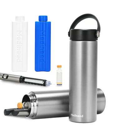 Medineed Diabetic Medicine Cooling Bag Insulin Pen Cooler Travel Case 60H 3 Pens Medicine Cooler Box TSA Approved Epipen Carry Case with Biogel Ice Pack (Silver) - Buy Online on GoSupps.com