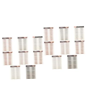 Beavorty 16 Pcs Imitation Eco Eyebrow Sticker Waterproof Stickers 4d Eyebrow Transfers Eyebrow Stickers Hair 1 count (Pack of 1) Assorted Colorx2pcs