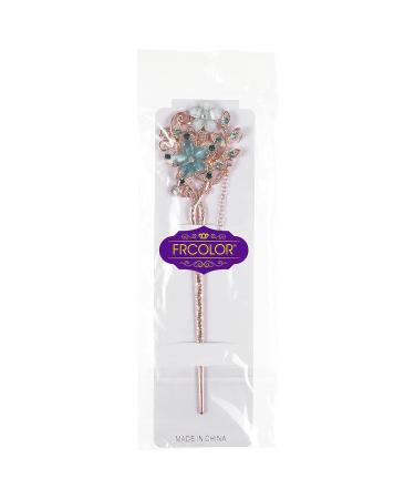 FRCOLOR Rhinestone Hair Stick Hairpin - Blue Chinese Hair Chopsticks for Women and Girls - Buy Online on GoSupps.com