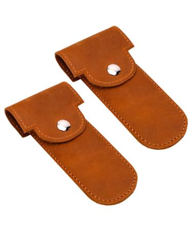 Fomiyes 2 pieces of razor case for men's razor travel suitcase leather organizer hairdresser-rasier-meter meter bag razor case travel case Razen-etui razor parts parts parts