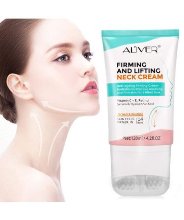 TUBALU Neck Firming Cream Anti Aging Wrinkle Neck Cream Neck Lifting Cream for Double Chain Neck Cream with Roller Massage Moisturizer Skin Tightening