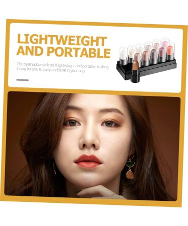 WOONEKY 12pcs 12 Shadow Box Makeup Kits Stick Eye Shadow Glitter Plastic - Buy Online on GoSupps.com