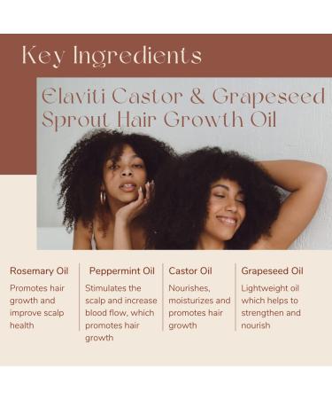 Elaviti Castor & Grapeseed Sprout Hair Growth Oil (1 oz) & Large Head Scarf Bundle Rosemary, Peppermint, Cedarwood Infused | Black Scarf with Hair Oil - Buy Online on GoSupps.com