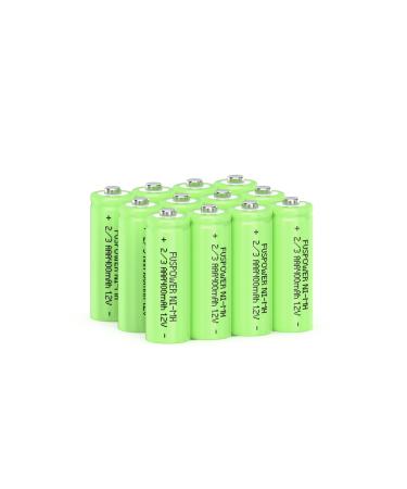 2/3AAA NiMH Rechargeable Battery 1.2V 400mAh Rechargeable Battery Button Top 2/3aaa Batteries for Solar Lights 12pcs (Not AAA Size Batteries) 12 Count (Pack of 1)