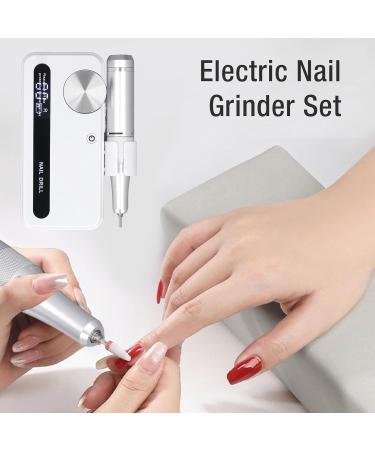 Electric Nail Grinder Portable Professional Nail Polisher for Nail Grinding Polishing Suitable for Individuals and Nail Salons Plastic Aluminum Alloy Approx. 23x136mm (White) - Buy Online on GoSupps.com