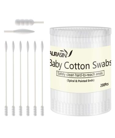 Baby Cotton Swabs  Paper Sticks Cotton Buds for Baby Ear Nose Clean-200Pcs(Spiral and Pointed) Baby200Pcs - Buy Online on GoSupps.com