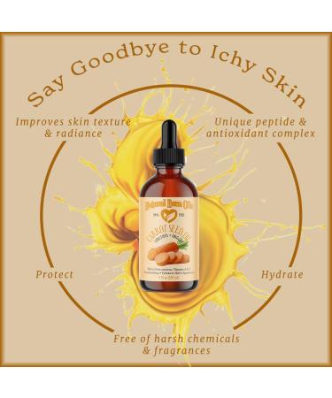 Natural Born Oils Carrot Seed Oil 2oz Organic Cold-Pressed Rich in Vitamins A & E Ideal for Skin Rejuvenation Hair Luster - Buy Online on GoSupps.com