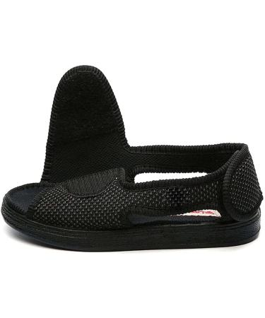 CYN Breathable Lightweight X-Wide Diabetic Men's Slippers with Memory Foam - Black, 7US/25.5cm - Buy Online on GoSupps.com
