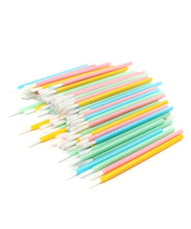100 Pcs Disposable Makeup Lip Brushes Lipstick gloss brush Lip Gloss Applicators with Soft Brush Head Cosmetic Lip Brush Wands mini paint brushes for cookies (Mix Colors,Pink Green Blue Yellow)
