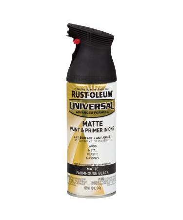 Rust-Oleum 330505 Universal All Surface Spray Paint  12 oz  Matte Farmhouse Black