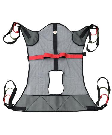 Full Body Patient Lift Sling Auxiliary Patient Lifter Toileting Sling Elderly Sitting Transfer Belt Divided Leg Sling for Toilet use Assist The Patient to get up (Color : Blue) (Black)