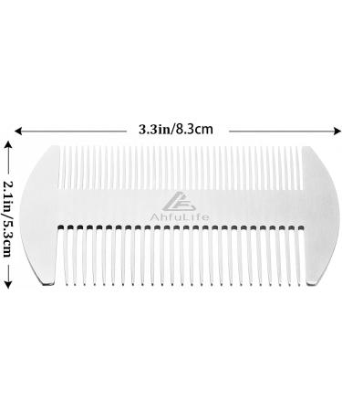 AhfuLife Metal Hair&Beard Comb - EDC Credit Card Size, Anti-Static Dual Action Stainless Steel Comb for Wallet and Pocket - Buy Online on GoSupps.com