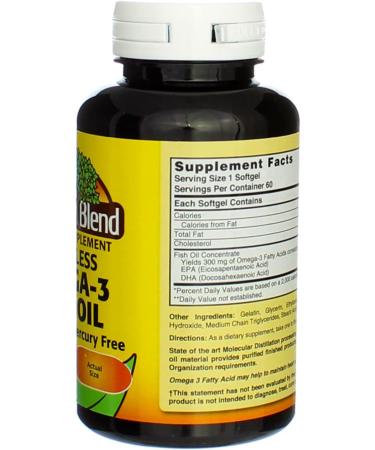 Nature's Blend Omega-3 Fish Oil Odorless 60 Sgels 1 Count (Pack of 60) - Buy Online on GoSupps.com