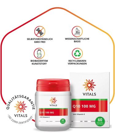 Buy Vitals Q10 100mg Softgel Capsules - High-Quality CoQ10 with Vitamin E | 60 Count - Kaneka Certified - Buy Online on GoSupps.com