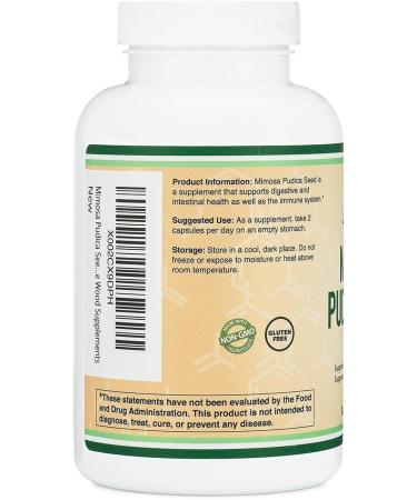 Mimosa Pudica Seed Capsules (180 Capsules 3 Month Supply) 1000mg for Digestive Support by Double Wood - Buy Online on GoSupps.com