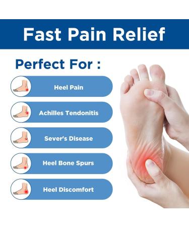 Heel Cushions for Pain Relief | Gel Inserts for Achilles Tendonitis & Heel Spurs - Support & Cushioning for Men & Women (Clear Large - Buy Online on GoSupps.com