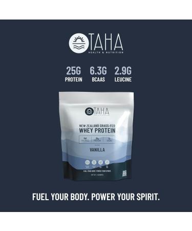 Taha Health & Nutrition Vanilla Whey Protein Powder 2LB - 25g Protein Keto Gluten-Free New Zealand Grass-Fed Low Sugar - Buy Online on GoSupps.com