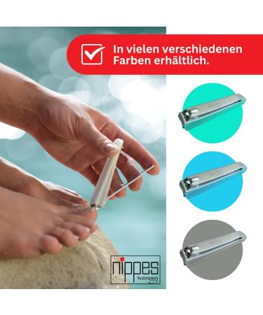 Nipple Solingen Nail Clippers - 8cm with Nail Trap | Ideal for Thick Nails | Blue Footnail Knipser | Premium Nail Care - Buy Online on GoSupps.com