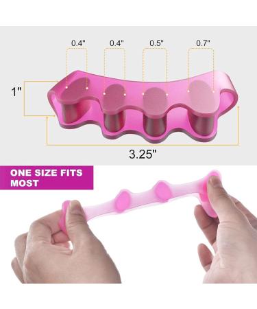 Gel Toe Spacers (2 Pair) - Bunion Corrector for Women Men - Toe Separator & Straightener - Pink - Buy Online on GoSupps.com