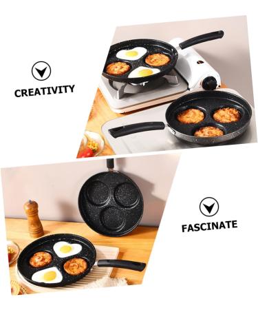 OUNONA 2pcs Breakfast Mini Skillet Crepe Pan Gas Stove Daily Use Frying Pan Nonstick Skillet Pan Burger Steak Pan Handle Pan Egg Frying Pan Mini Egg Pan Stainless Steel Omelet Pan Round 40.8X24.8X3.5CMx2pcs Blackx2pcs - Buy Online on GoSupps.com
