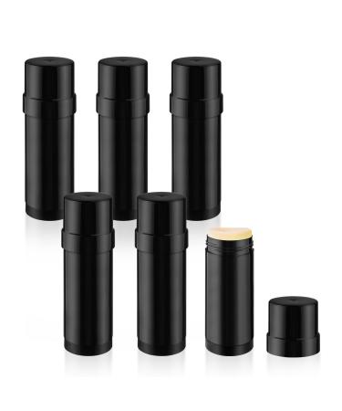 6 Pcs 60ml/2oz Deodorant Containers Plastic Twist Up Filling Bottle Deodorant Holder Stick for Crayon Chapstick Sunscreen Lotion Bar - Black