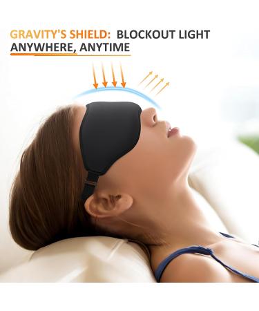 Weighted Sleep Eye Mask - 3D Contoured Full Blackout Blindfold for Men & Women | Adjustable Pressure Relief Light Blocking Night Shade for Travel & Yoga - Buy Online on GoSupps.com