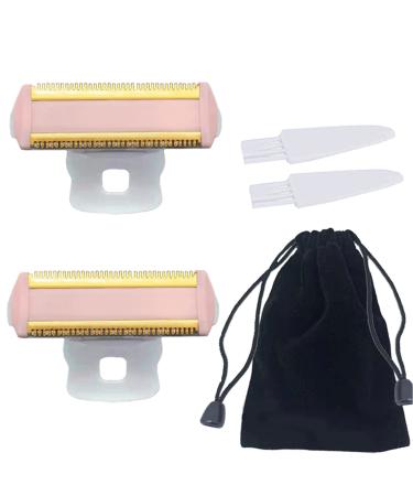 Women's razor replacement heads compatible with finishing touch flawless body rechargeable women razor with a velvet bag and 2 cleaning brushes (shaving head 2 pieces + bag + 2 brushes) - Buy Online on GoSupps.com