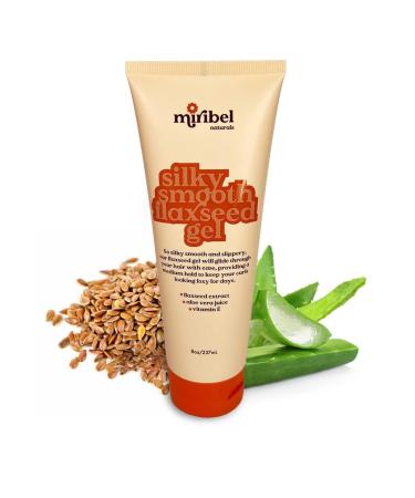 Miribel Naturals Medium Hold Flaxseed Gel for Curly and Wavy Hair | Curl Defining Styling Gel | No Buildup  No Flaking  No Crunch | Light Scent | Vegan and Cruelty-Free