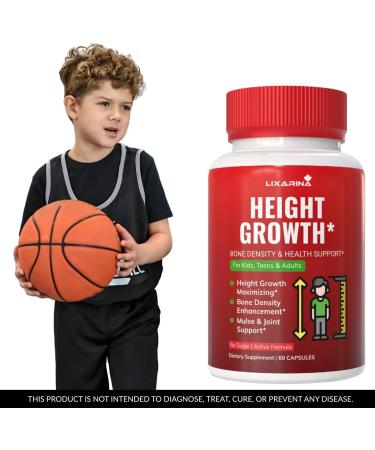LIXARINA Height Growth Supplement | Height Growth | Kids heightgrowth Supplement - 60 Capsules (Pack 1) - Buy Online on GoSupps.com